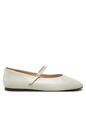 Calvin Klein Baleriny Mary Jane Ballerina - Lth HW0HW02307 Écru