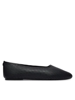 Calvin Klein Baleriny Oblique Ballerina Cut Lth HW0HW03033 Czarny