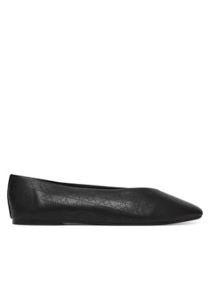 Calvin Klein Baleriny Square Ballerina Aop Lth HW0HW02936 Czarny