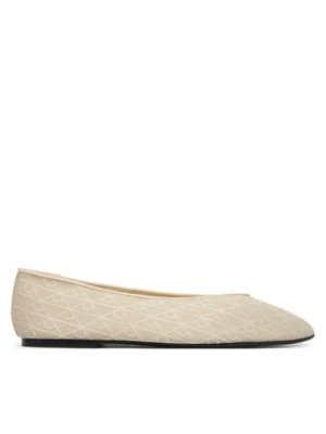 Calvin Klein Baleriny Square Ballerina Aop Mesh HW0HW02937 Écru
