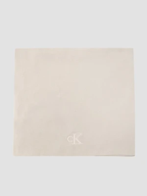 CALVIN KLEIN Beżowy damski szalik z haftowanym logo