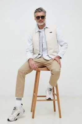 Calvin Klein bezrękawnik męski kolor beżowy przejściowy