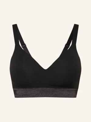Calvin Klein Biustonosz Bustier Icon Cotton Modal Metallic schwarz CZARNY