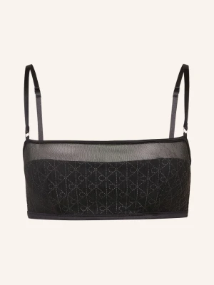 Calvin Klein Biustonosz Bustier Minimalist Emblem Z Kamyczkami Ozdobnymi schwarz CZARNY