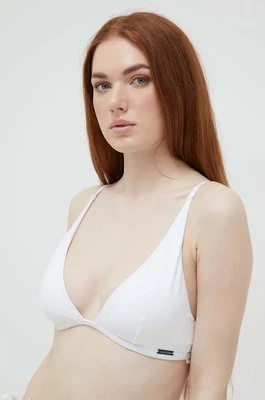 Calvin Klein biustonosz kąpielowy kolor biały lekko usztywniona miseczka