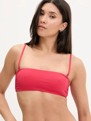 Calvin Klein biustonosz kąpielowy kolor czerwony lekko usztywniona miseczka LV00Q62845