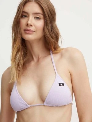 Calvin Klein biustonosz kąpielowy kolor fioletowy lekko usztywniona miseczka KW0KW02626