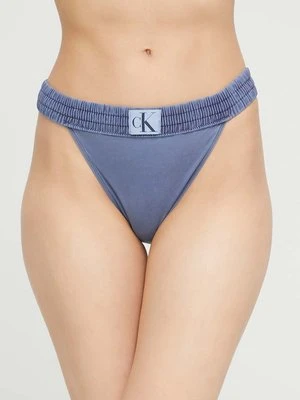 Calvin Klein biustonosz kąpielowy kolor granatowy lekko usztywniona miseczka