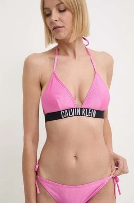 Calvin Klein biustonosz kąpielowy kolor różowy lekko usztywniona miseczka KW0KW02387