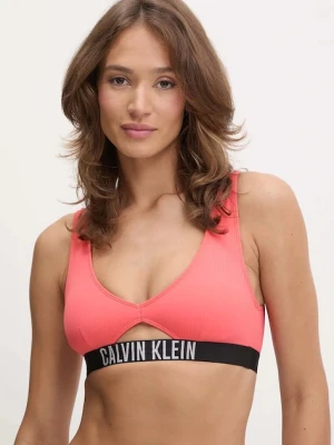 Calvin Klein biustonosz kąpielowy kolor różowy lekko usztywniona miseczka KW0KW02751