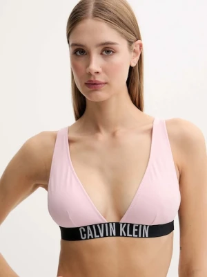 Calvin Klein biustonosz kąpielowy kolor różowy lekko usztywniona miseczka LV00Q62832