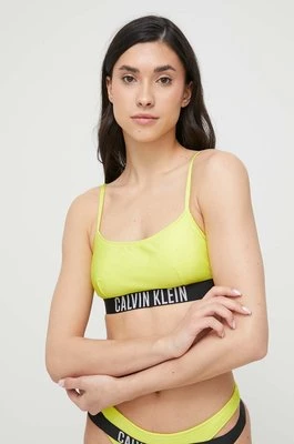 Calvin Klein biustonosz kąpielowy kolor zielony lekko usztywniona miseczka