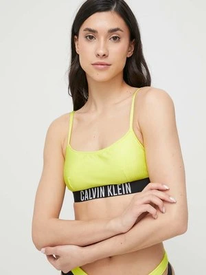 Calvin Klein biustonosz kąpielowy kolor zielony lekko usztywniona miseczka