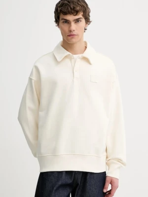 Calvin Klein bluza bawełniana męska kolor beżowy z aplikacją LV14LE202G