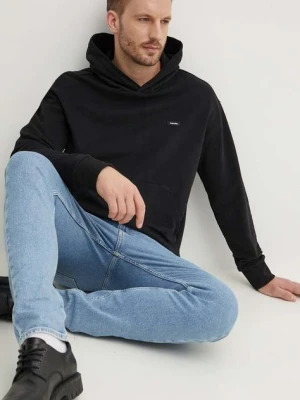 Calvin Klein bluza bawełniana męska kolor czarny z kapturem
