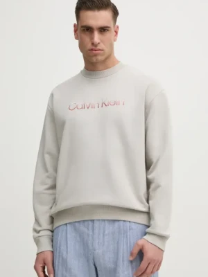Calvin Klein bluza bawełniana męska kolor szary z aplikacją K10K114265