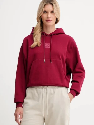 Calvin Klein bluza damska kolor bordowy z kapturem gładka LV044D204G