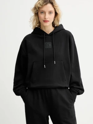 Calvin Klein bluza damska kolor czarny z kapturem gładka LV044D204G
