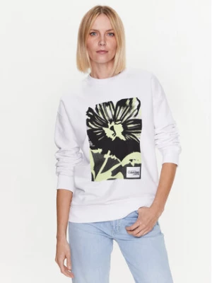 Calvin Klein Bluza Flower Print K20K205336 Biały Relaxed Fit