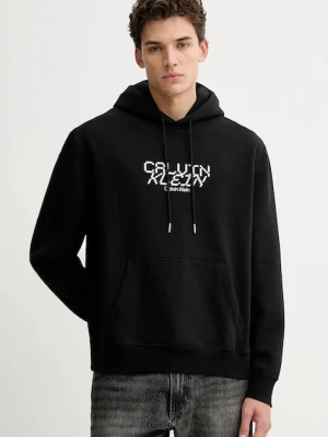 Calvin Klein bluza męska kolor czarny z kapturem gładka LV14LE251G