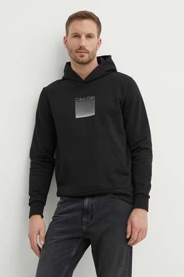 Calvin Klein bluza męska kolor czarny z kapturem z aplikacją K10K113087