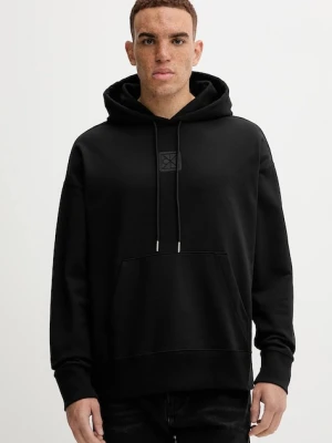Calvin Klein bluza męska kolor czarny z kapturem z aplikacją LV14LD225G