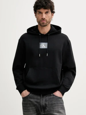 Calvin Klein bluza męska kolor czarny z kapturem z nadrukiem LV04RC286G