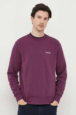 Calvin Klein bluza męska kolor fioletowy gładka