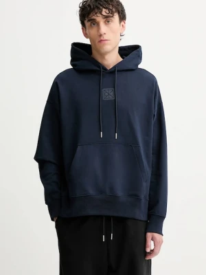 Calvin Klein bluza męska kolor granatowy z kapturem z aplikacją LV14LD225G