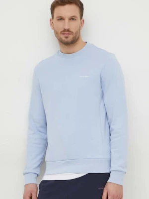 Calvin Klein bluza męska kolor niebieski gładka