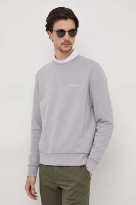 Calvin Klein bluza męska kolor szary gładka