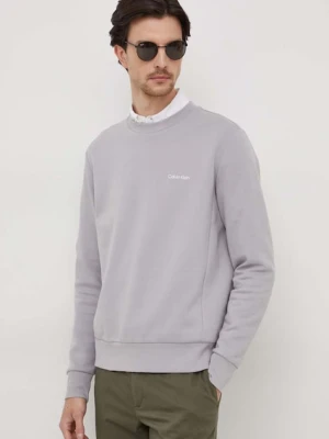 Calvin Klein bluza męska kolor szary gładka
