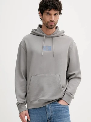 Calvin Klein bluza męska kolor szary z kapturem z nadrukiem LV04RC286G