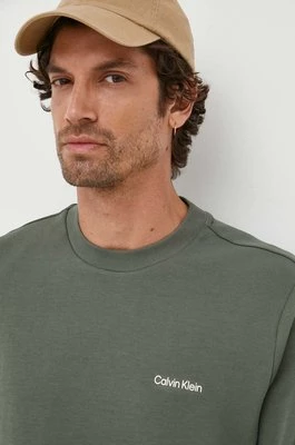 Calvin Klein bluza męska kolor zielony gładka