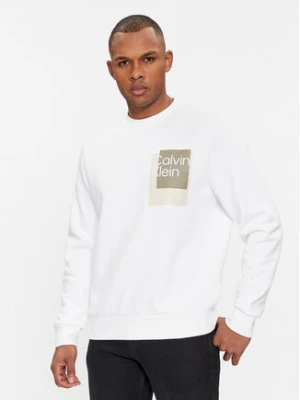 Calvin Klein Bluza Overlay K10K112249 Biały Regular Fit