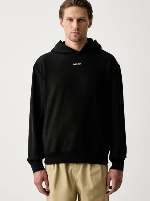 Calvin Klein bluza z kapturem męska z bawełną czarny