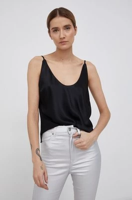 Calvin Klein Bluzka damska kolor czarny gładka