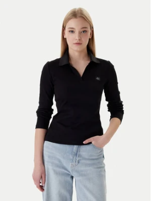 Calvin Klein Bluzka Ls Woven Label LV047E203G Czarny Slim Fit