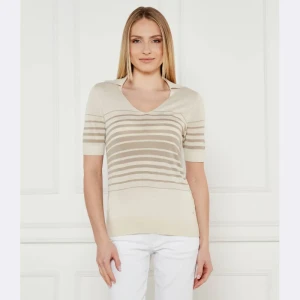 Calvin Klein Bluzka | Regular Fit | z dodatkiem jedwabiu