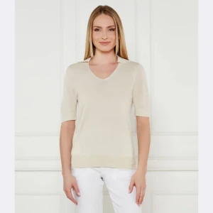 Calvin Klein Bluzka | Regular Fit | z dodatkiem jedwabiu