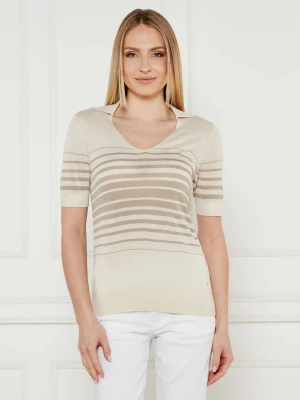 Calvin Klein Bluzka | Regular Fit | z dodatkiem jedwabiu