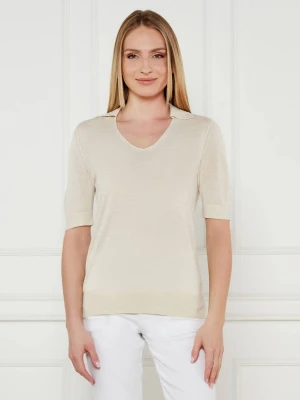 Calvin Klein Bluzka | Regular Fit | z dodatkiem jedwabiu