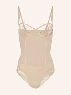 Calvin Klein Body Z Fiszbinami Sensual Stretch Lace Z Efektem Modelującym beige