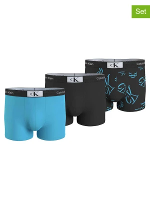 Calvin Klein Bokserki (3 pary) w kolorze czarnym i turkusowym rozmiar: M