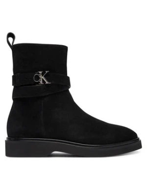 Calvin Klein Botki Ankle Boot W/ Metal Logo Sue HW0HW02664 Czarny