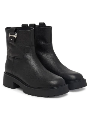 Calvin Klein Botki Chunky Ankle Boot Lth Hdw HW0HW03202 Czarny
