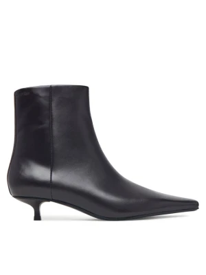Calvin Klein Botki Kitten Heel Ankle Boot Lth HW0HW03165 Brązowy ciemny