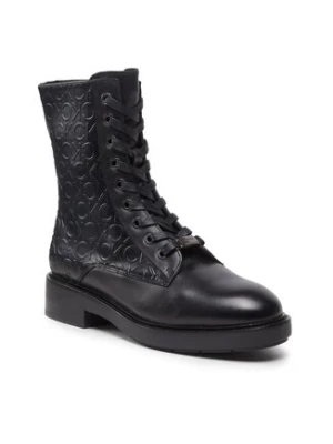 Calvin Klein Botki Rubber Sole Combat Boot HW0HW01292 Czarny