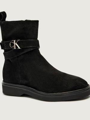 Calvin Klein Botki | zamsz czarny