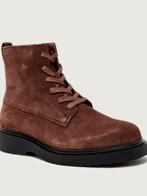 Calvin Klein Buty wysokie COMBAT | zamsz brązowy